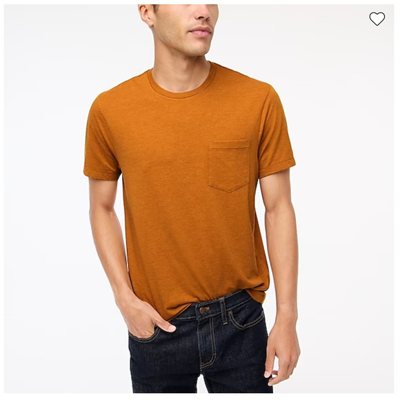 NWT J. Crew Men's Deep Copper Heathered Slim Washed Jersey Pocket Tee - Picture 3 of 10